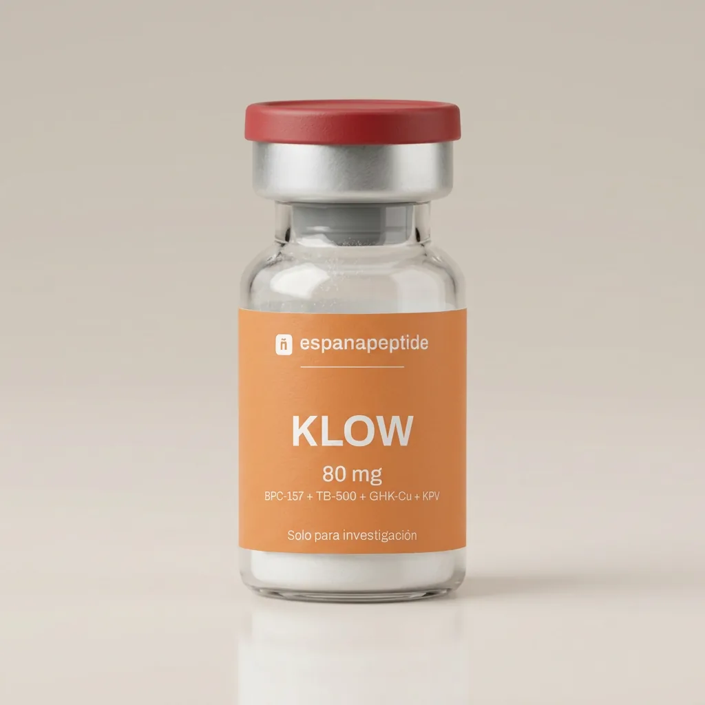 KLOW 80mg (BPC-157 + TB-500 + GHK-Cu + KPV) vial de péptido de investigación